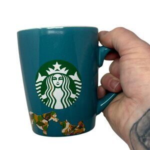 Starbucks 2020 Teal Mermaid Dog Puppy Leaf Camo 10fl oz Ceramic Coffee Mug Cup